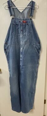 Vintage Dickies Denim Denim Bib Overalls Men's 38x30 Blue Workwear Heavyweight